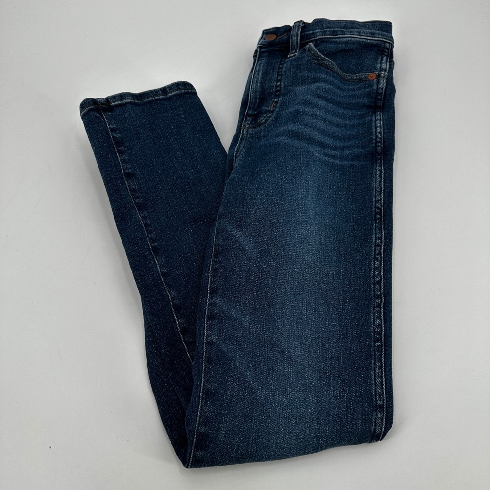 Madewell Stovepipe High Rise Straight Leg Jeans Dark Indigo Blue Size 24